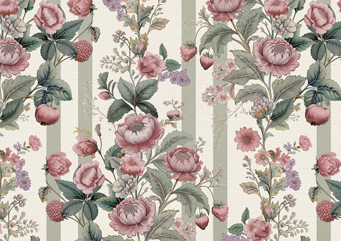 Adelaide, Winnies Bloom Buttermilk - Roman Blind - Image 7